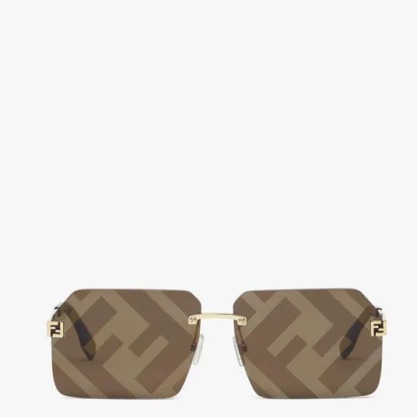 Fendi Fs Fendi Sky Rectangle - Dorado