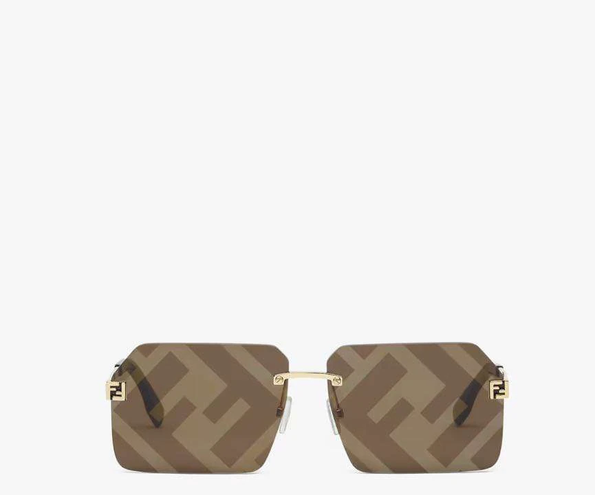 Fendi Fs Fendi Sky Rectangle - Dorado