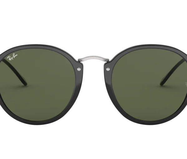 Ray Ban Round Fleck 2447 – Negro-plateado/verde